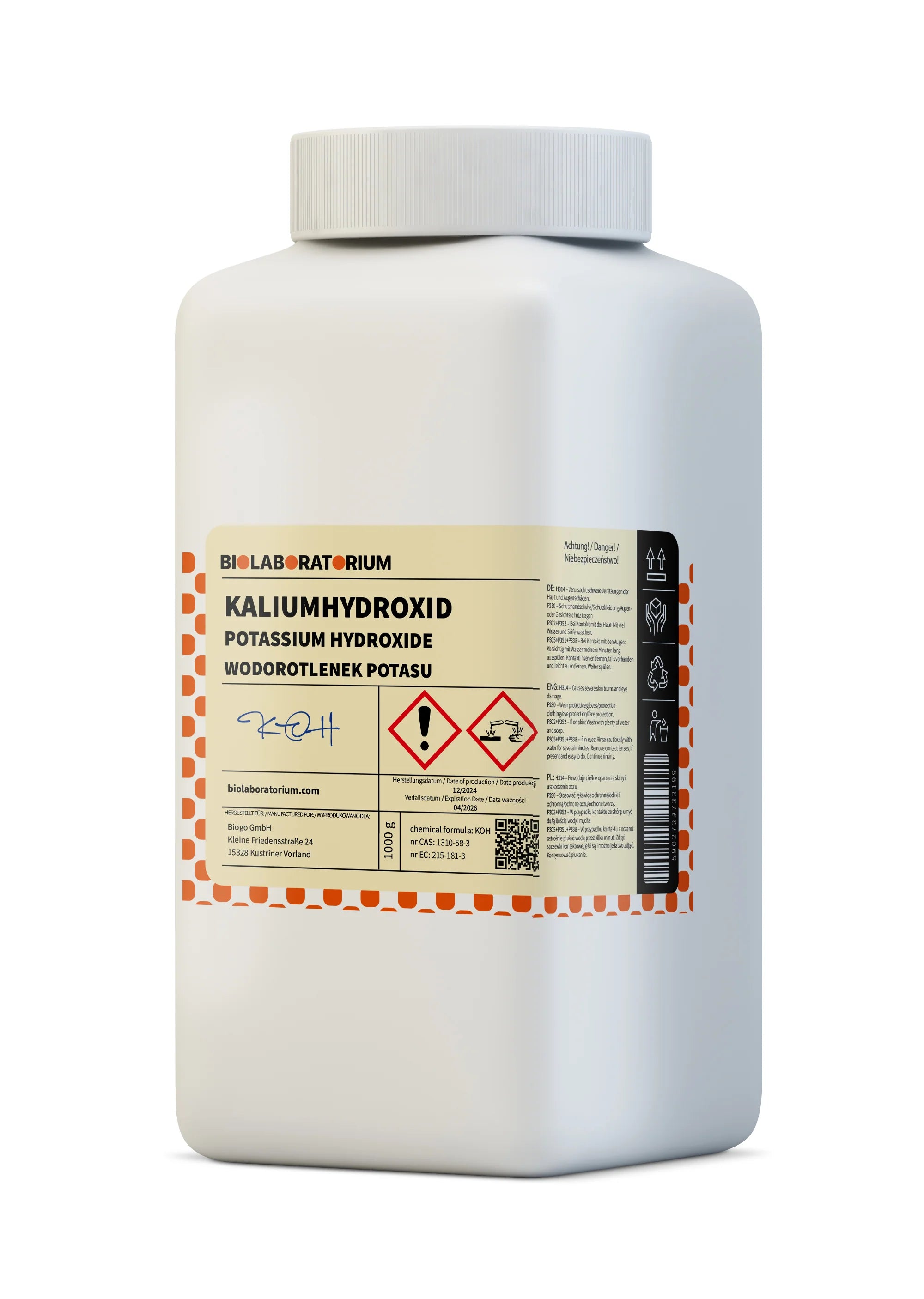 Kaliumhydroxid 25kg BIOLABORATORIUM - Biolaboratorium