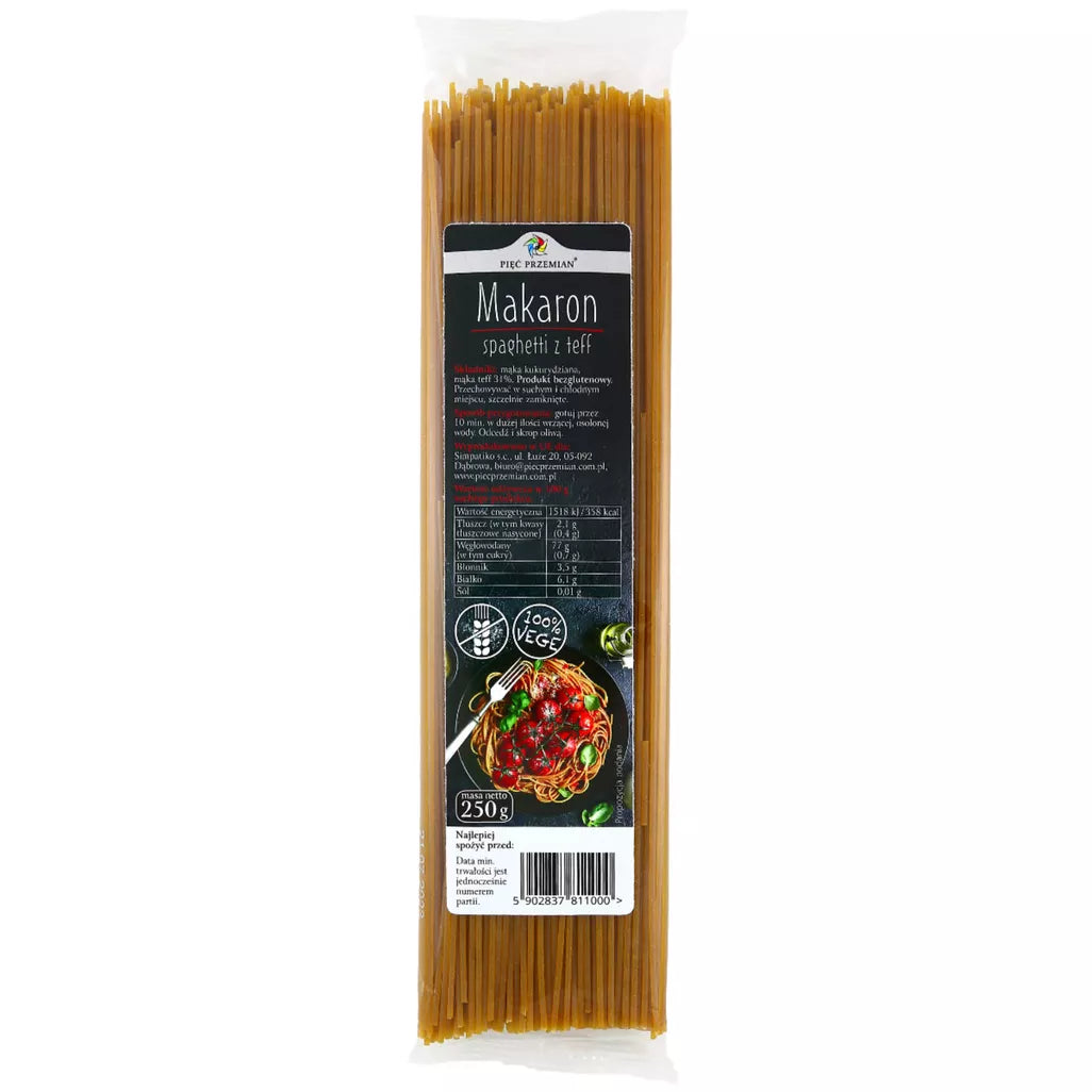 Glutenfreie Spaghetti mit Teff 250g FÜNF ÄNDERUNGEN - Biolaboratorium