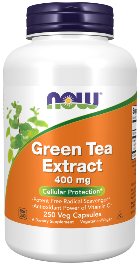 NOW FOODS Green Tea Extract – Grüntee-Extrakt 400 mg (250 Kapseln) MHD: 09-2026