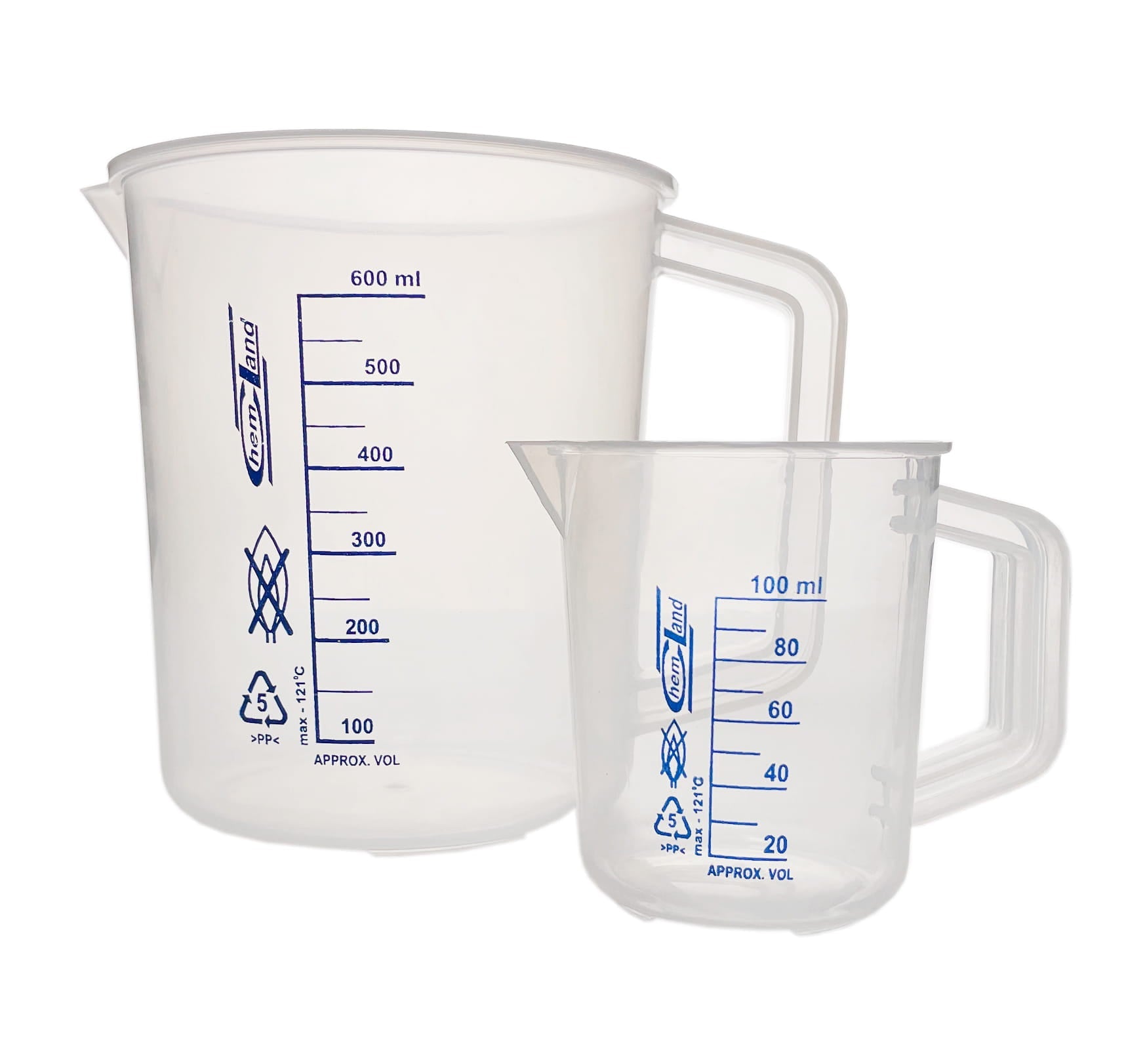 Schlauch mit Griff aus PP 100ml von WARCHEM, transparent, flexibel, ideal für chemische Anwendungen, auf weißem Hintergrund.