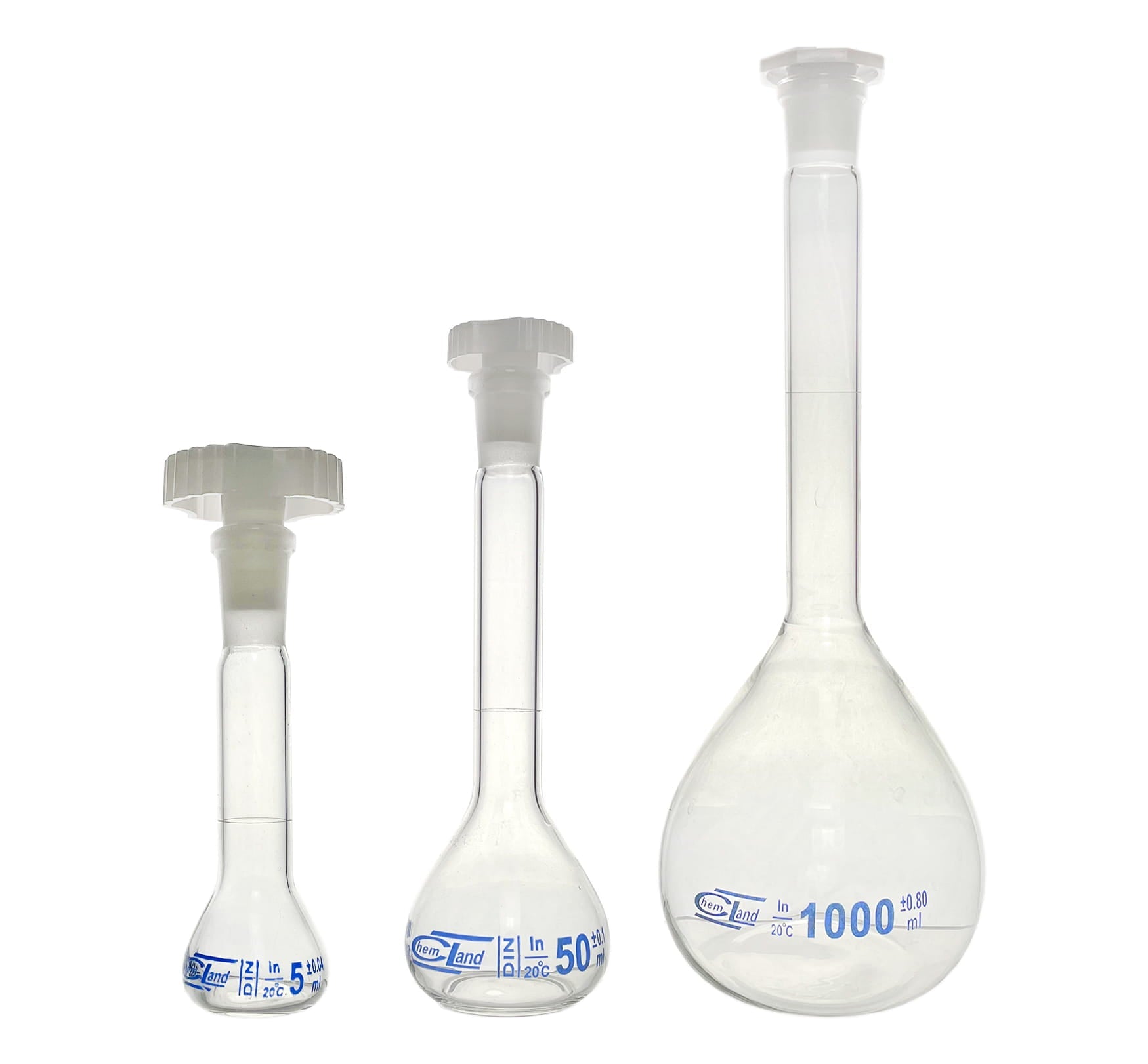 Messkolben Klasse B von WARCHEM, 5 ml, transparentes Glas mit Skala für präzise chemische Messungen