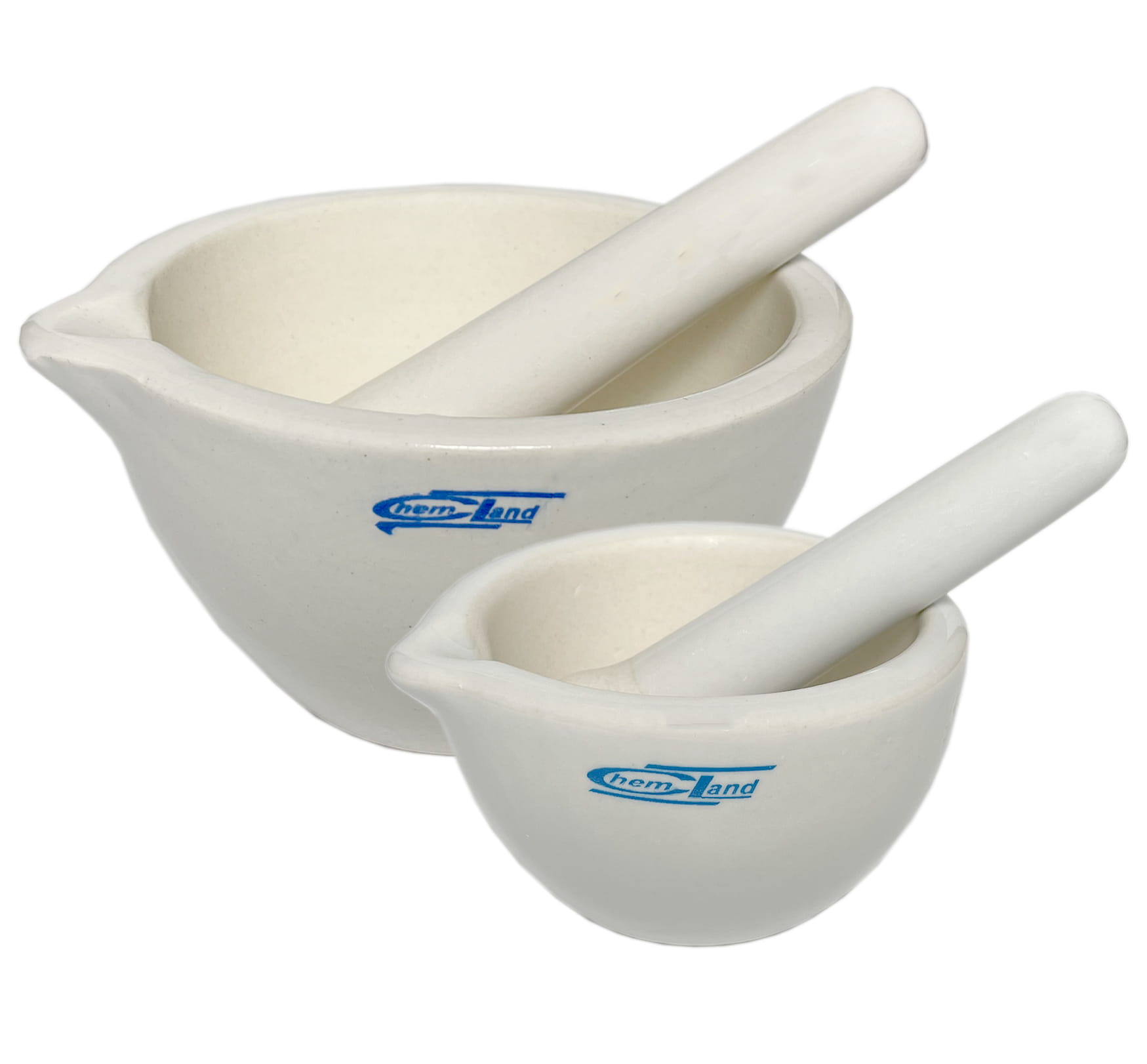 Porzellanmörser mit Stößel von Warchem, weißes Porzellan, ideal zum Mahlen und Zerkleinern von Kräutern und Gewürzen.