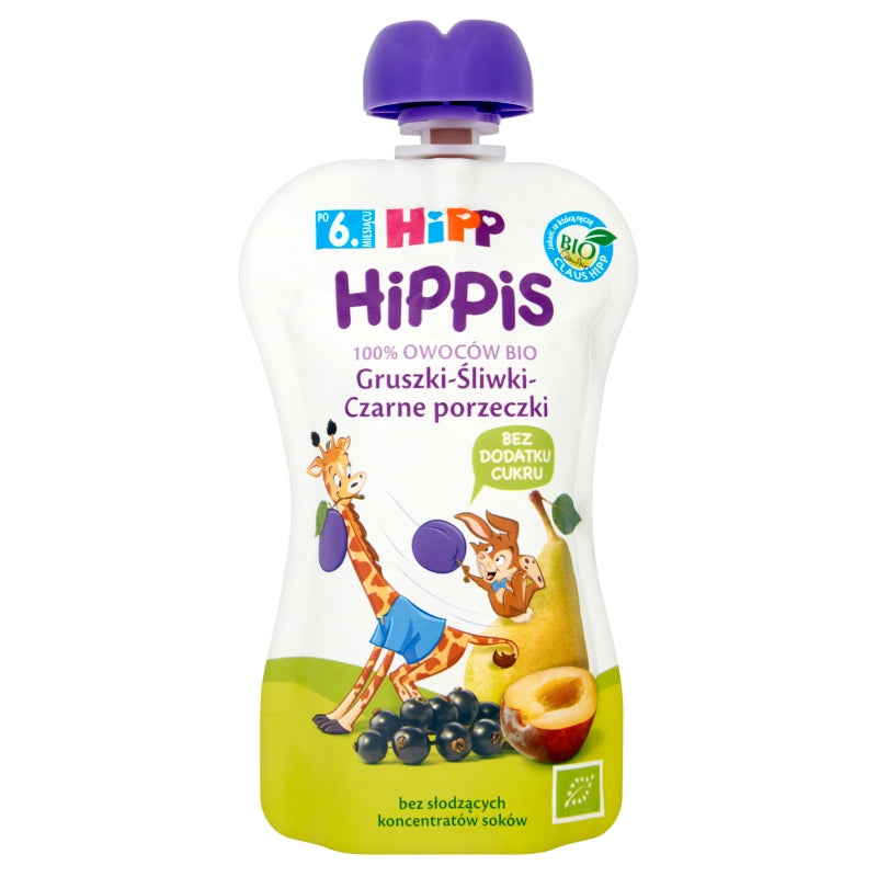 HIPP BIO HIPPIS BIRNEN-PFLAUMEN-SCHWARZE JOHANNISBEERE FRUCHTMOUSSE NACH 6 MONATEN 100 G - Biolaboratorium