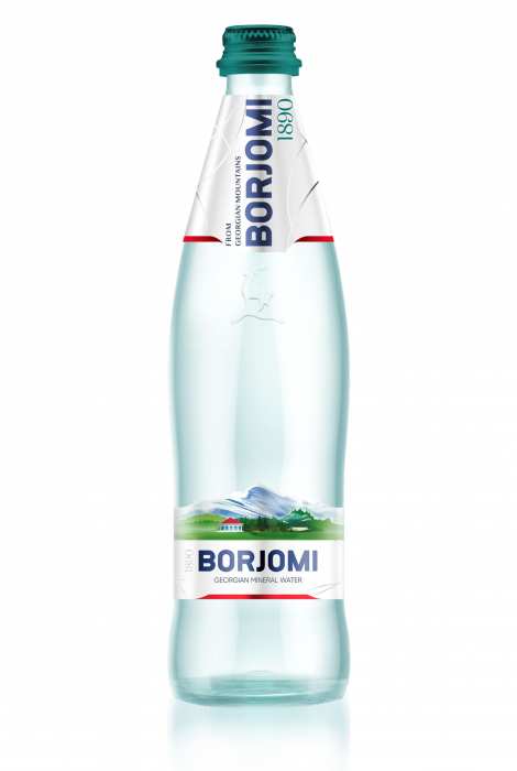 MINERALWASSER Glasflasche mit Kohlensäure 500 ml - BORJOMI - Biolaboratorium