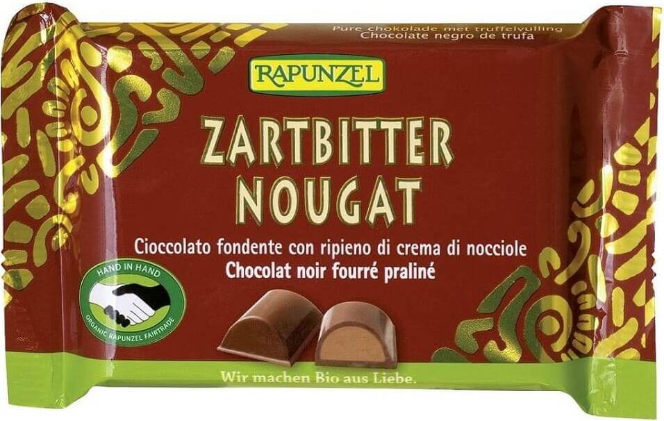 BIO-Zartbitterschokolade mit Nougat 100 g – RAPUNZEL MHD: 10-2026