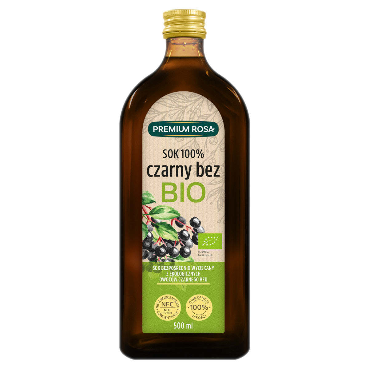 Schwarz ohne Saft 100% BIO zuckerfrei 500ml PREMIUM ROSA - Biolaboratorium