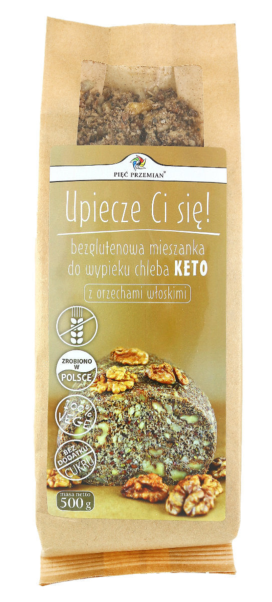 Keto-Brotmischung mit Walnüssen glutenfrei 500g FÜNF ÄNDERUNGEN - Biolaboratorium