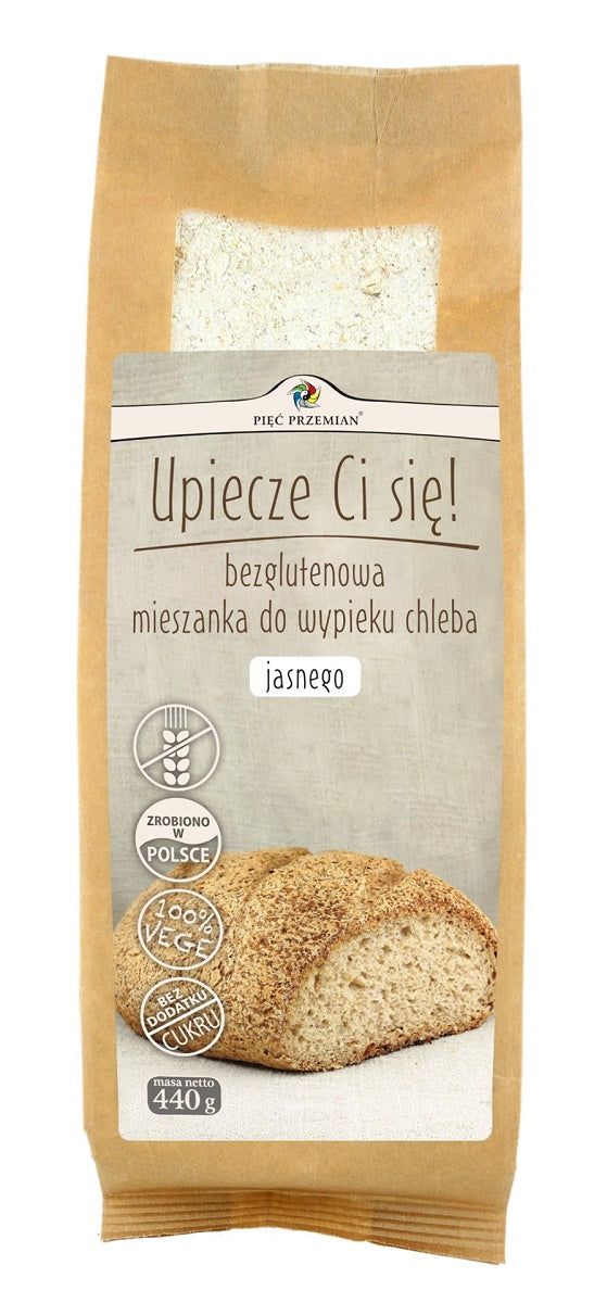 Eine Mischung zum Backen von hellem Brot, glutenfrei 440 g FÜNF ÄNDERUNGEN - Biolaboratorium