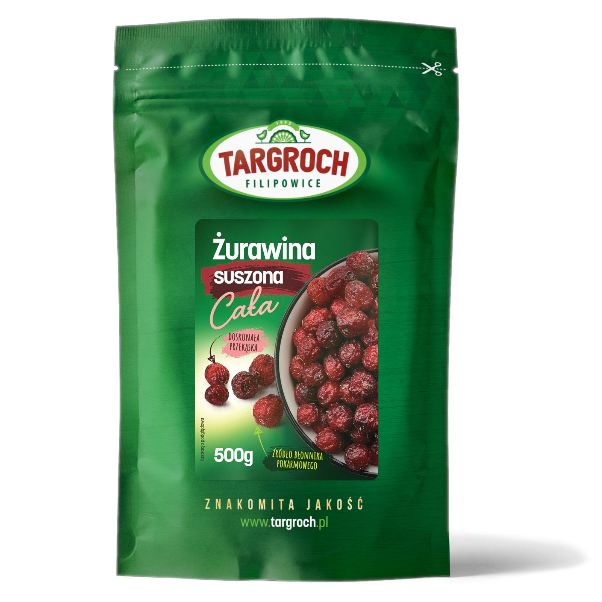 Ganze getrocknete Preiselbeeren 500g TARGROCH - Biolaboratorium