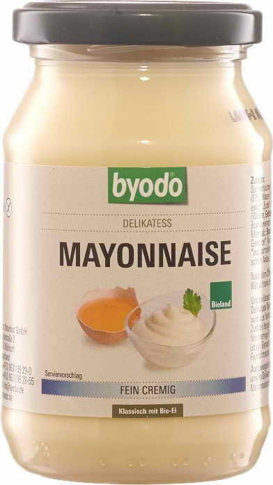 Glutenfreie Bio-Mayonnaise mit 80 % Fettgehalt, 250 ml, Byodo MHD: 10-2026
