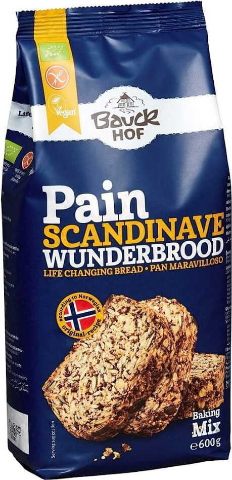 Glutenfreie Bio-Brotbackmischung aus Vollkorn-Hafermehl mit Haferflocken und Samen, 600 g – Bauck Hof MHD: 10-2026