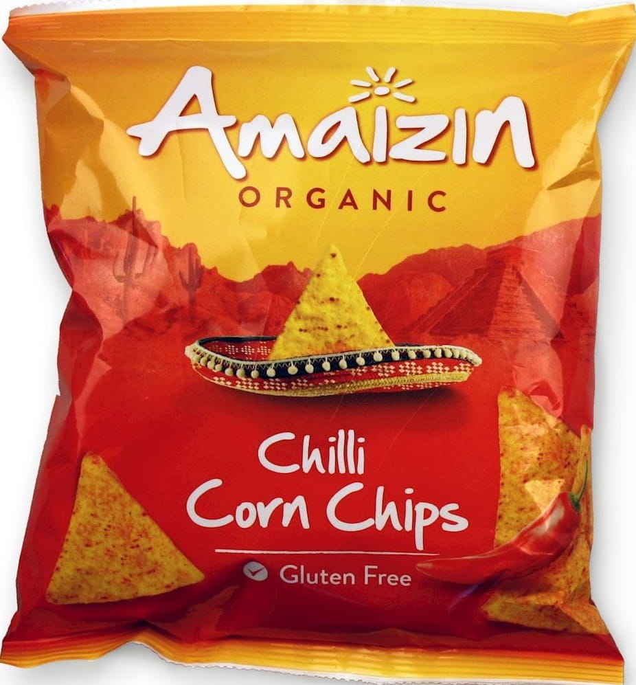 GLUTENFREIE BIO-CHILI-MAISCHIPS 75 g – AMAIZIN MHD: 09-2026