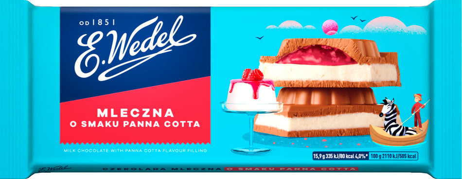 Milchschokolade gefüllt mit Panna Cotta-Geschmack E. Wedel 287g - Biolaboratorium