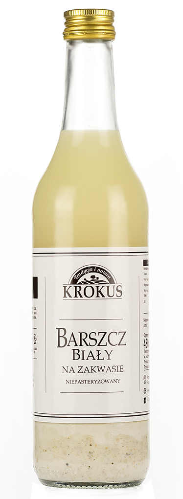WEISSER BARSZCZ MIT SAUERTEIG, UNPASTEURISIERT, 480 ml – KROKUS MHD: 10-2026