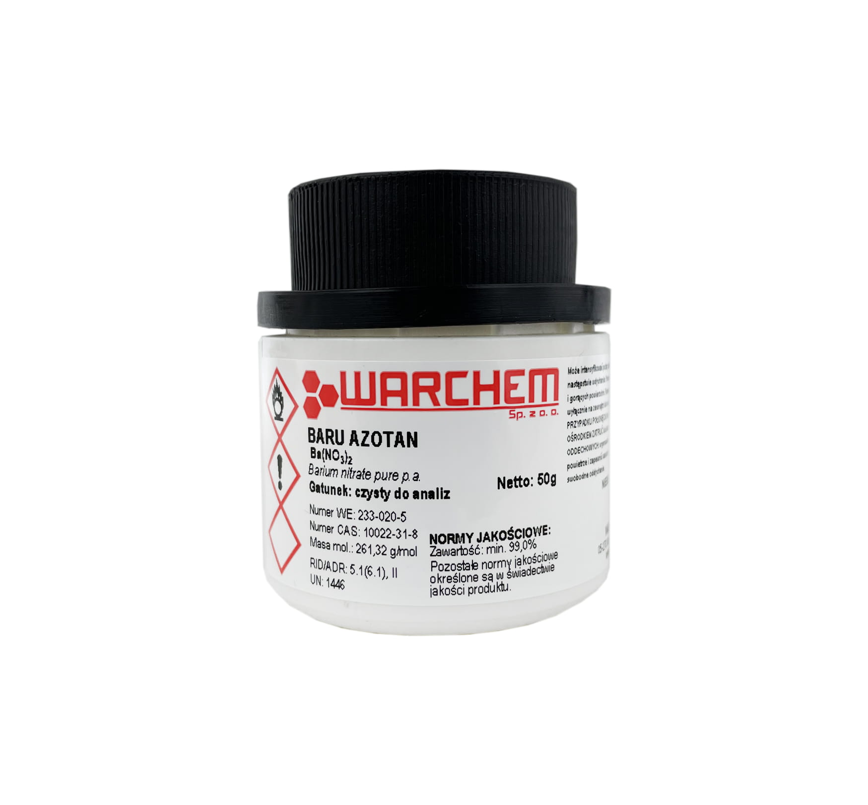 BARIUMNITRAT – REIN 1kg WARCHEM - Biolaboratorium