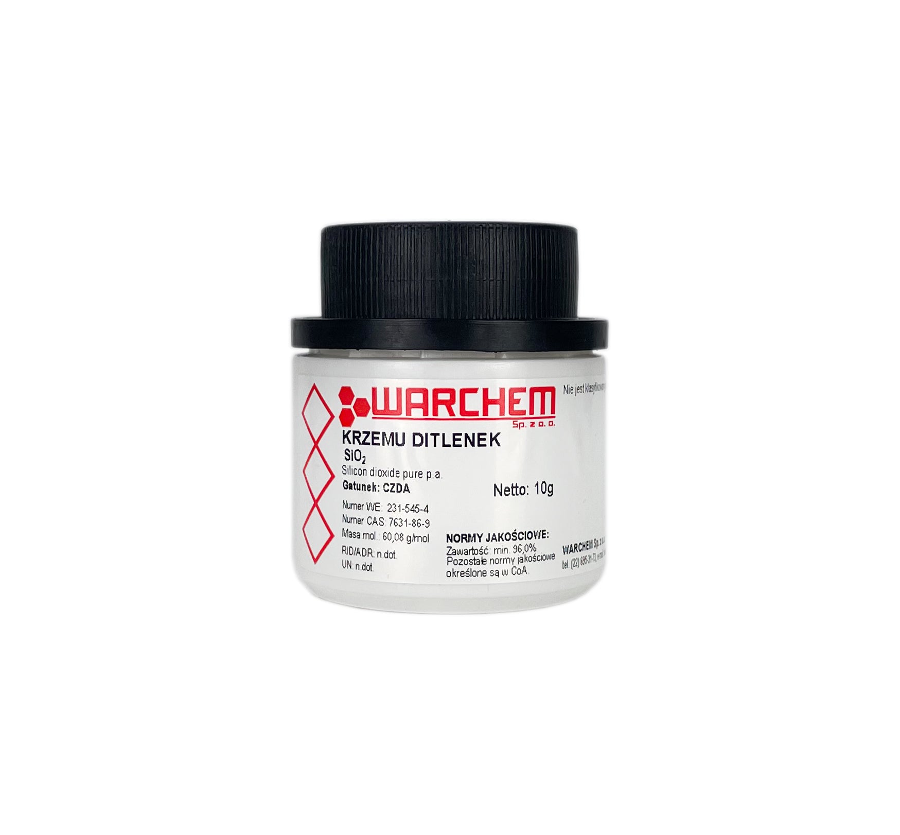 Reines Siliziumdioxid in 10g Packung von WARCHEM, feines weißes Pulver, ideal für chemische und industrielle Anwendungen