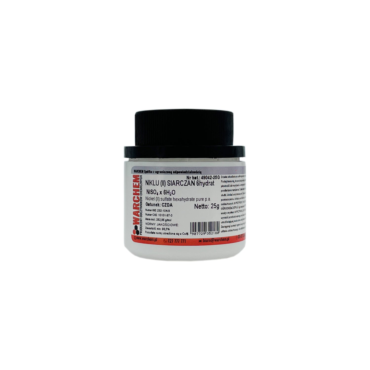 Nickel(II)-sulfat 6-hydrat, reiner Kristall, 25g, WARCHEM, chemischer Stoff, für Labor und chemische Anwendungen