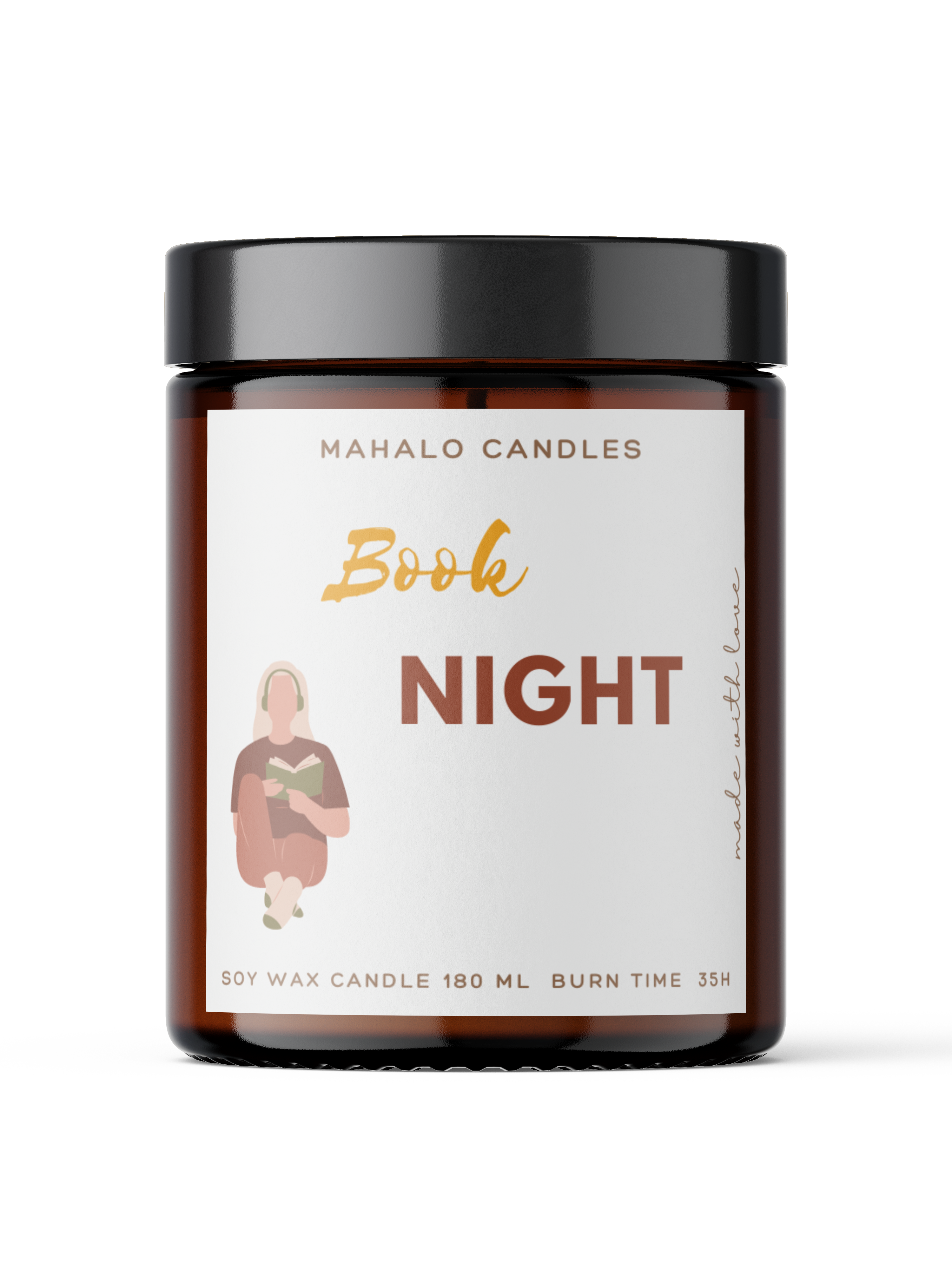 BOOKISH EVENING Sojakerze 180 ml handgefertigte MahaloCandles - Biolaboratorium