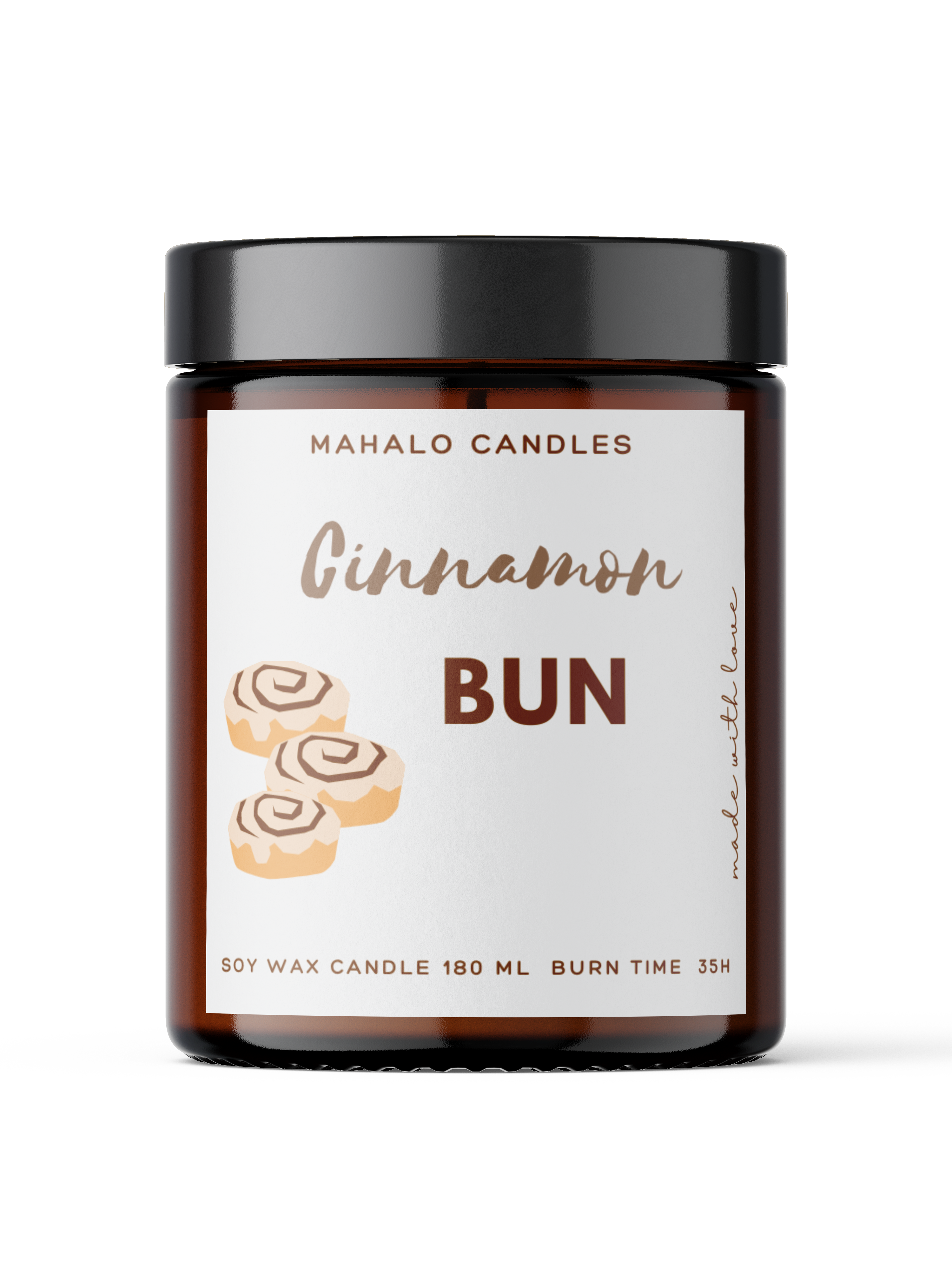 CINNAMON BUN Sojakerze 180 ml handgefertigte MahaloCandles - Biolaboratorium