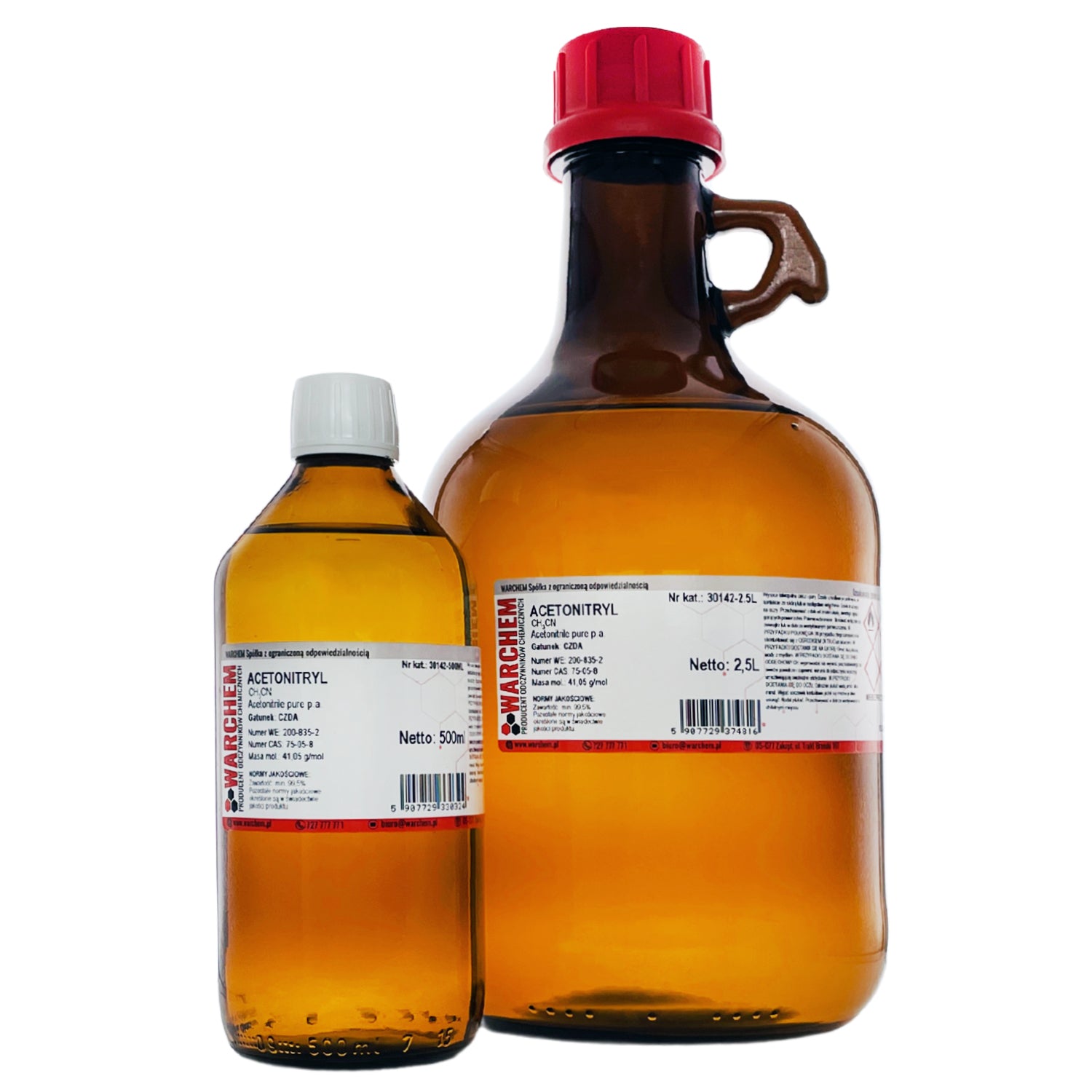 Reines Acetonitril in 100 ml Flasche von WARCHEM, klare chemische Lösung für Laboranwendungen.