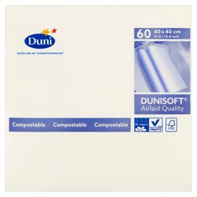 DUNI DUNISOFT WEISSE LUXUSSERVIETTEN 40 X 40 CM 60 STÜCK - Biolaboratorium