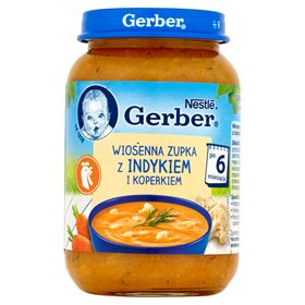 GERBER-FRÜHLINGSSUPPE MIT TRUTHAHN UND FÜLLUNG NACH 6 MONATEN 190 G - Biolaboratorium