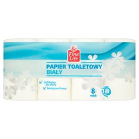 FINE LIFE WEISSES 3-LAGIGES TOILETTENPAPIER 8 ROLLEN - Biolaboratorium