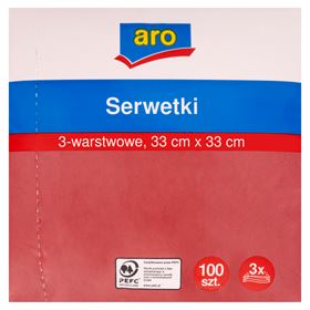 ARO 3-lagige Burgunder-Servietten, 33 x 33 cm, 100 Stück - Biolaboratorium