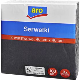 ARO 3-LAGIGE SERVIETTEN SCHWARZ 40 X 40 CM 100 STÜCK - Biolaboratorium