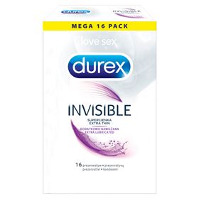 DUREX INVISIBLE EXTRA FEUCHTIGKEITSKONDOME 16 STÜCK - Biolaboratorium
