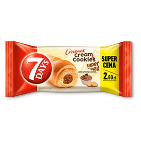 7DAYS CREAM & COOKIES SUPER MAX Croissant mit Haselnusscreme und Keksstückchen 110 g - Biolaboratorium