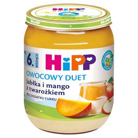 HIPP BIO FRUCHT-DUETT AUS ÄPFELN UND MANGO MIT CREME NACH 6 MONATEN 160 G - Biolaboratorium