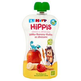 HIPP BIO HIPPY ÄPFEL-BANANEN-HIMBEER MIT GETREIDE FRUCHTMOUSSE NACH 6 MONATEN 100 G - Biolaboratorium