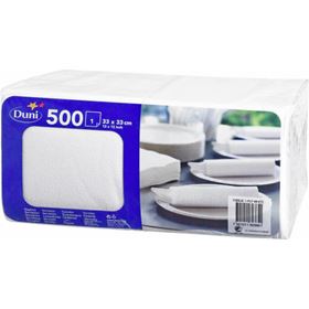 DUNI 1-lagige weiße Servietten, 33 x 33 cm, 500 Stück - Biolaboratorium