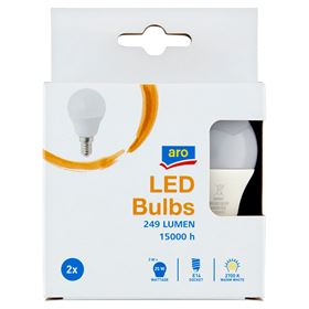 ARO LED G45 KUGEL 3W E14 250LM 2700K 2 STÜCK - Biolaboratorium