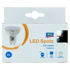 ARO LED-SPOTLIGHT 3W GU10 230LM 2700K 2 STÜCK - Biolaboratorium