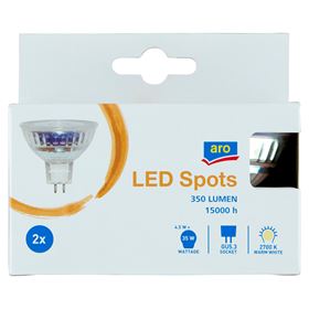 ARO LED-STRAHLER GU5.3 4,5W12V 350LM 2700K 2 STÜCK - Biolaboratorium