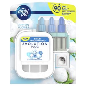 AMBI PUR 3VOLUTION ELEKTRISCHER LUFTERFRISCHER, STARTER-KIT, BAUMWOLLE 20 ML - Biolaboratorium