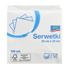 ARO 3-LAGIGE SERVIETTEN WEISS 33 X 33 CM 100 STÜCK - Biolaboratorium