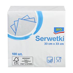 ARO 3-lagige graue Servietten 33 x 33 cm, 100 Stück - Biolaboratorium