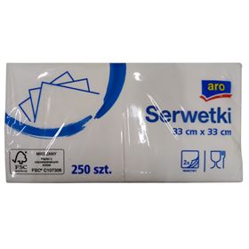 ARO 2-LAGIGE WEIßE SERVIETTEN 33 X 33 CM 250 ST - Biolaboratorium