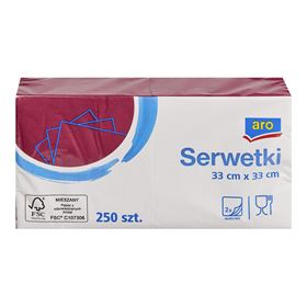 ARO 2-LAGIGE SERVIETTEN BURGUND 33 X 33 CM 250 ST - Biolaboratorium