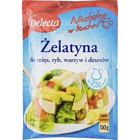 DELECTA GELATINE FÜR FLEISCH, FISCH, GEMÜSE UND DESSERTS 50 G 4 STK - Biolaboratorium