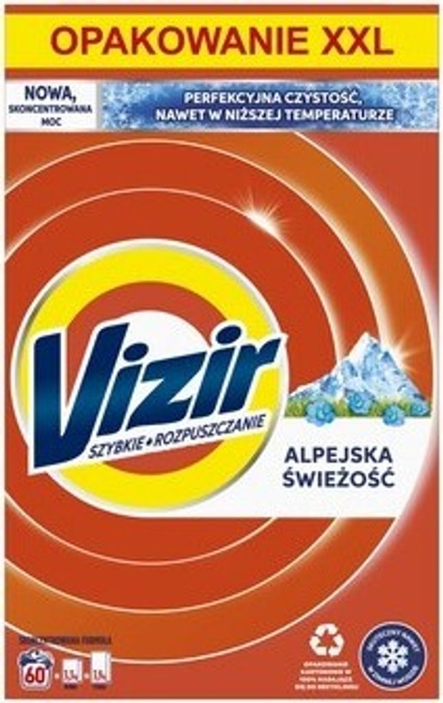 Vizir Aqua Powder Waschpulver für weiße Stoffe, 3,9 kg, 60 Wäschen - Biolaboratorium