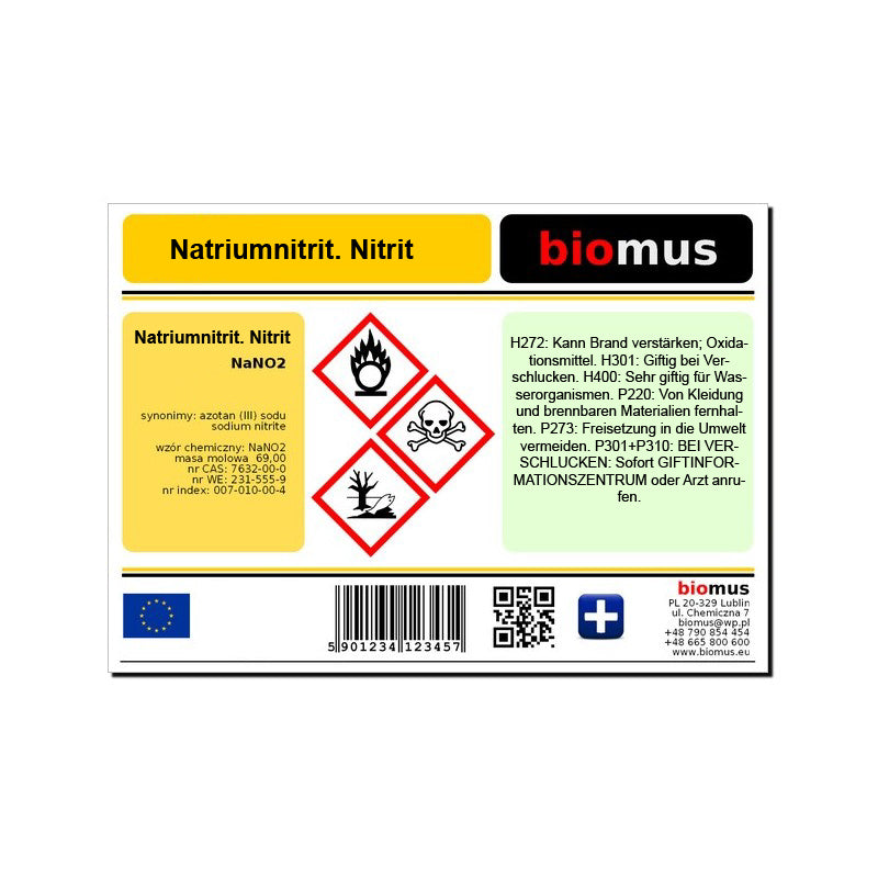 Natriumnitrit. Nitrit 25kg BIOMUS - Biolaboratorium