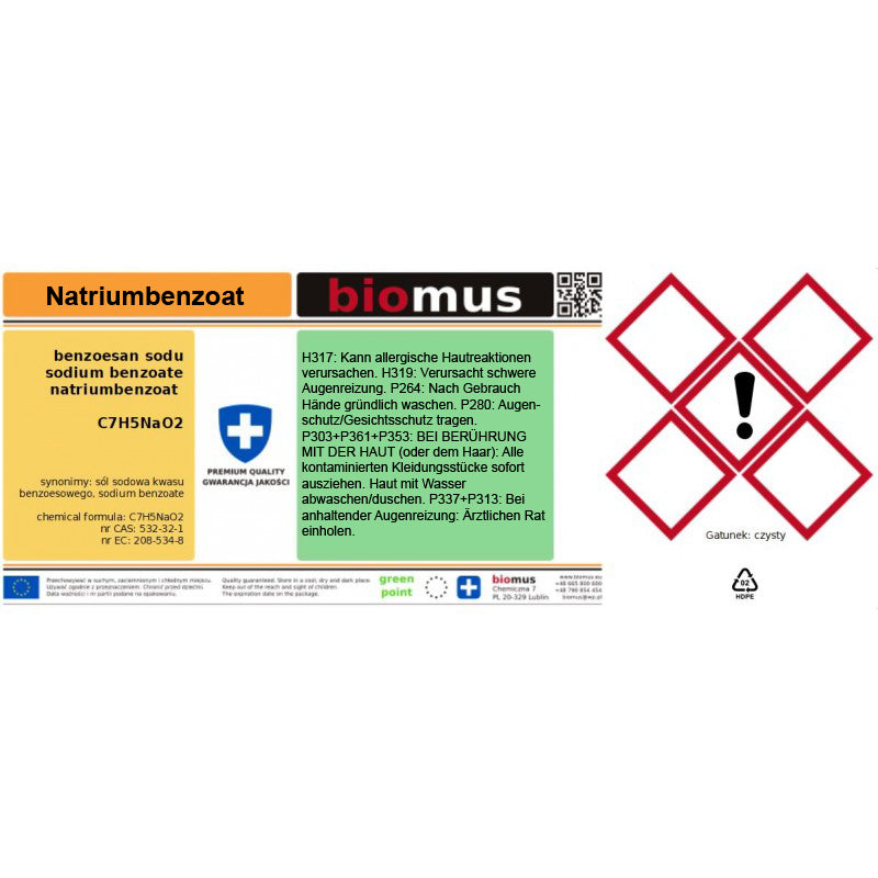 Natriumbenzoat 3kg BIOMUS - Biolaboratorium