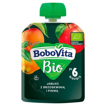 Apfel mit Pfirsich und Quitte nach 6 Monaten. Bobovita Bio 80g - Biolaboratorium