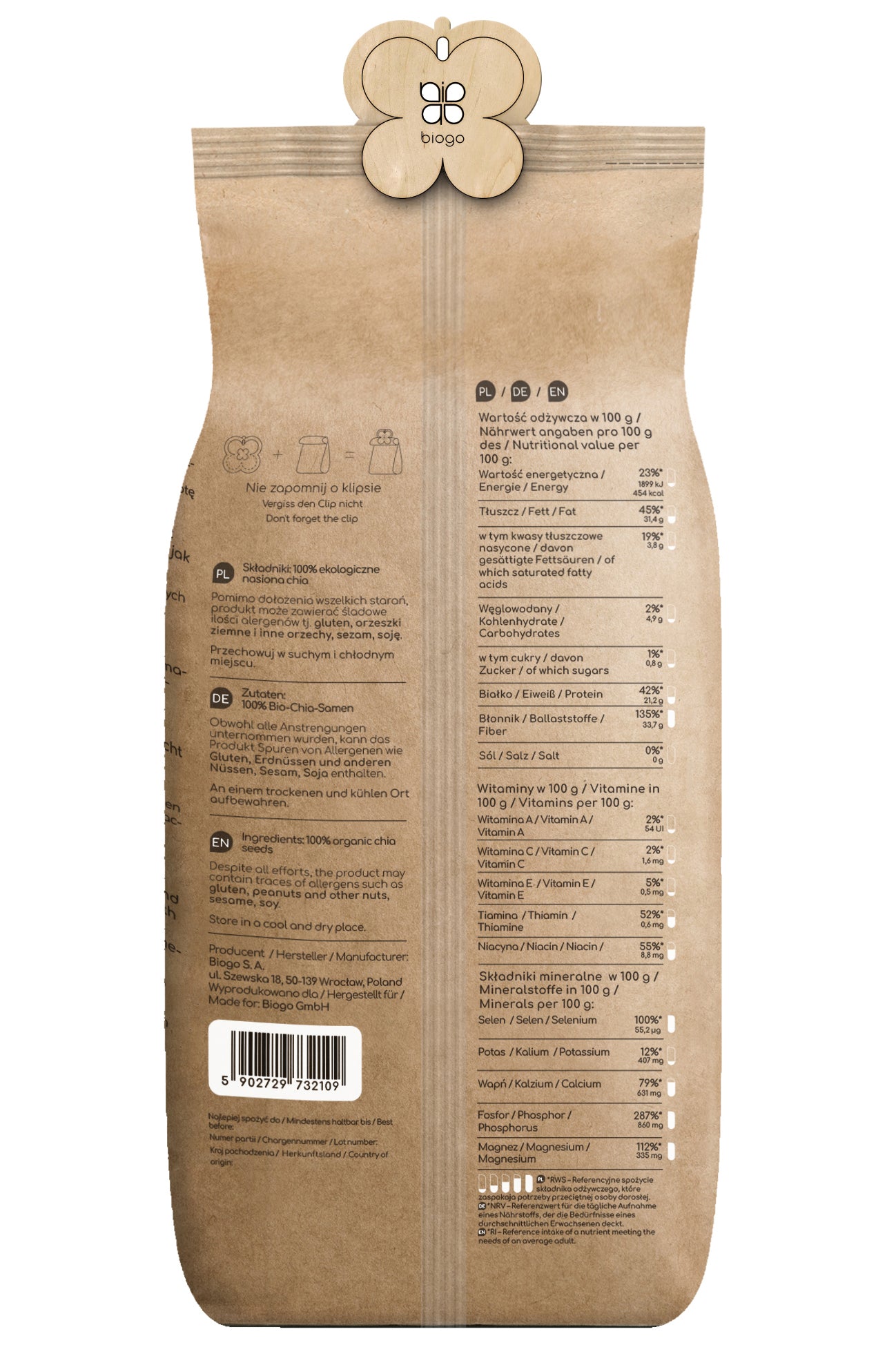 Chiasamen bio (Salvia Hispanica) 1 kg BIOGO - Biolaboratorium