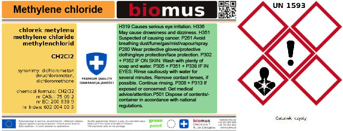 Methylenchlorid 1L BIOMUS - Biolaboratorium