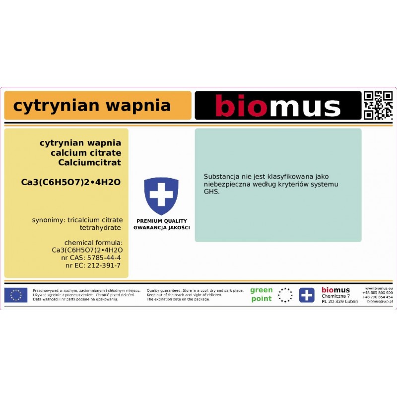 Calciumcitrat 100g Biomus - Biolaboratorium
